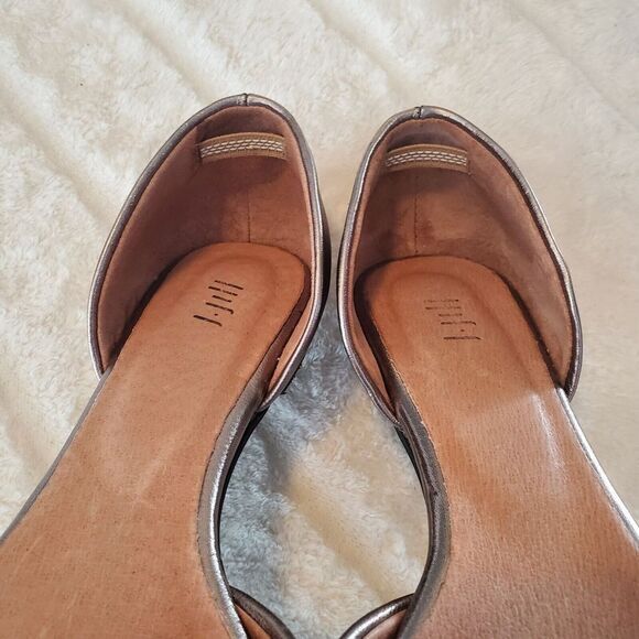 J Jill Ida D'Orsay Flats Loafers Shoes Womens 6.5 Gold Metallic Leather Slip On - Picture 4 of 9